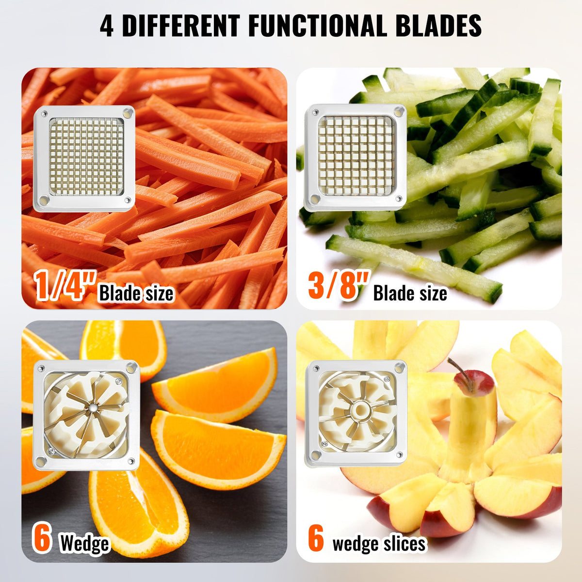 Commercial Vegetable Dicer Chopper 4 Blades French Fry Cutter for Kitchen Use