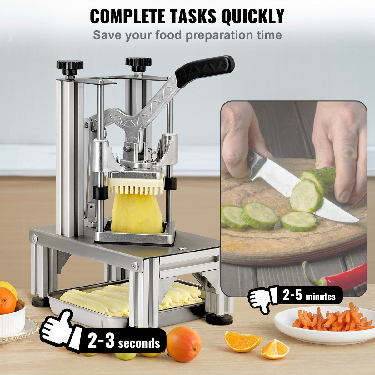 Commercial Vegetable Dicer Chopper 4 Blades French Fry Cutter for Kitchen Use