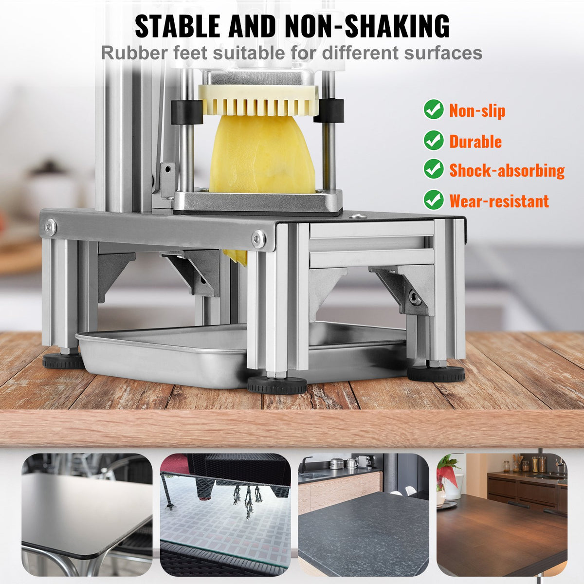 Commercial Vegetable Dicer Chopper 4 Blades French Fry Cutter for Kitchen Use
