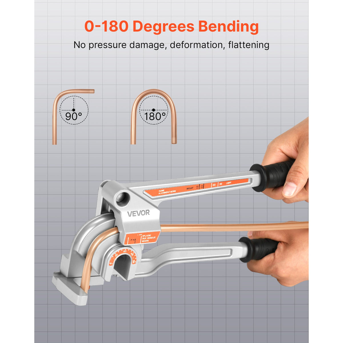 Pipe Tube Bender 3-in-1 1/4"-1/2" Manual 180° Copper Aluminum Bending Tool