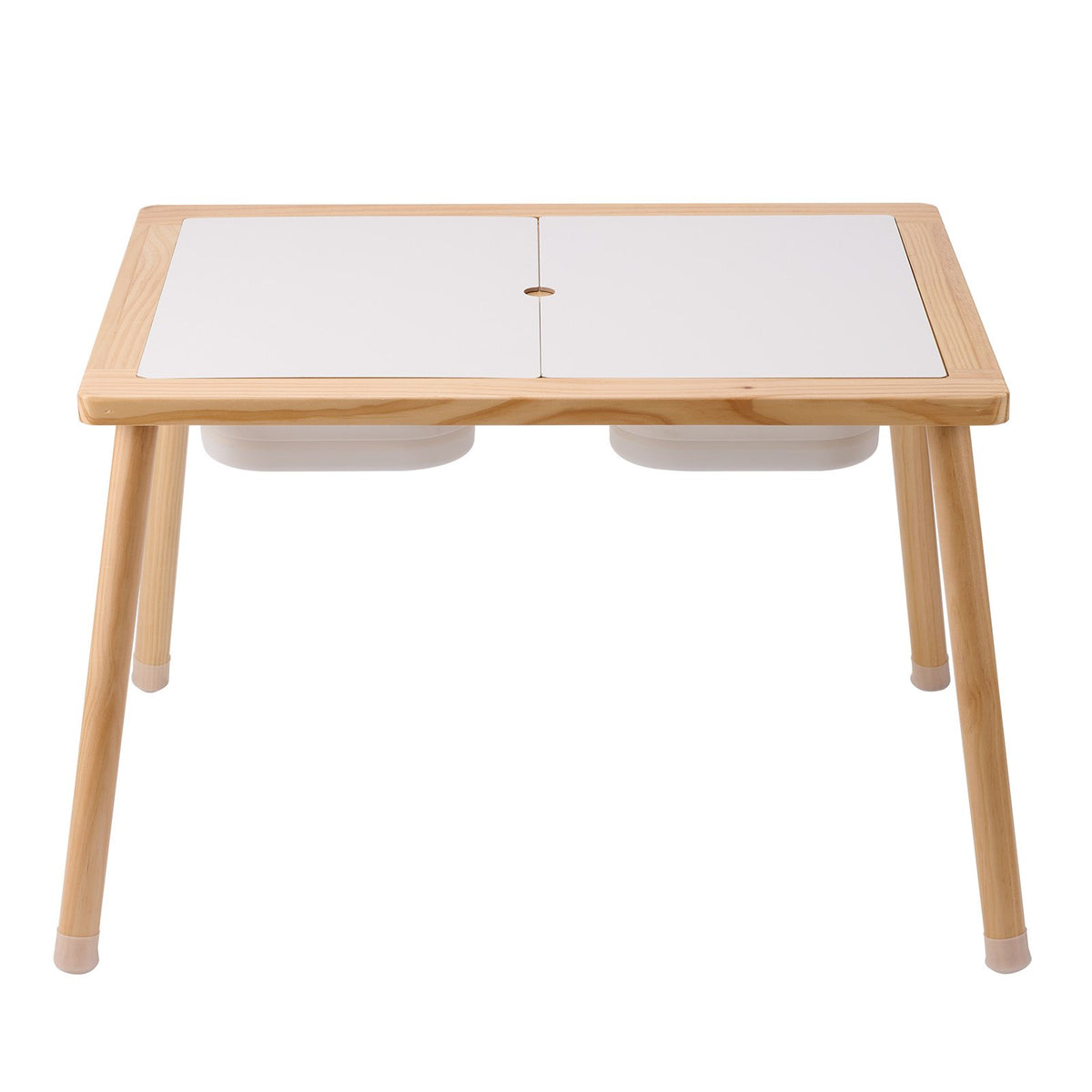 Wooden Sensory Table with Double-Sided Board and 3 Foldable Storage Bins