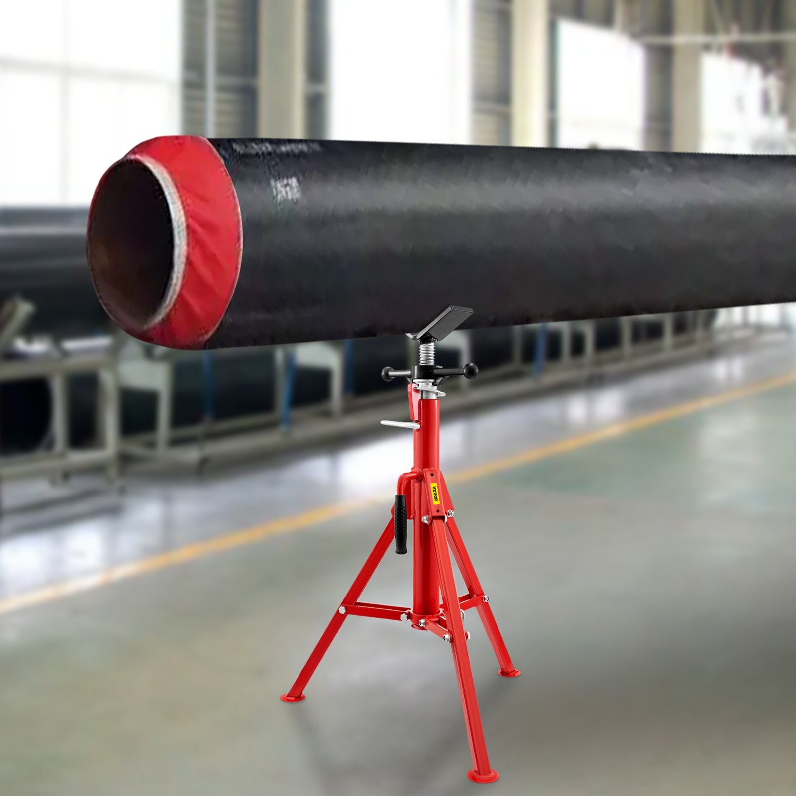 Pipe Jack Stand V-Head Foldable Legs Max Height 52in 2500LB