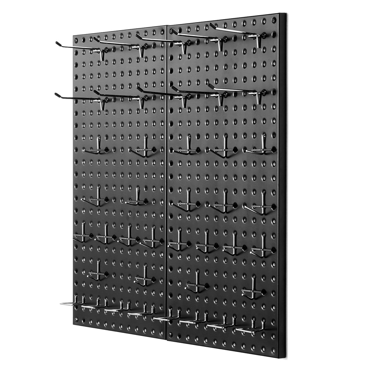 Metal Pegboard Panels 609.6x304.8mm, 2 Pc Heavy Duty Wall Organizer, Black