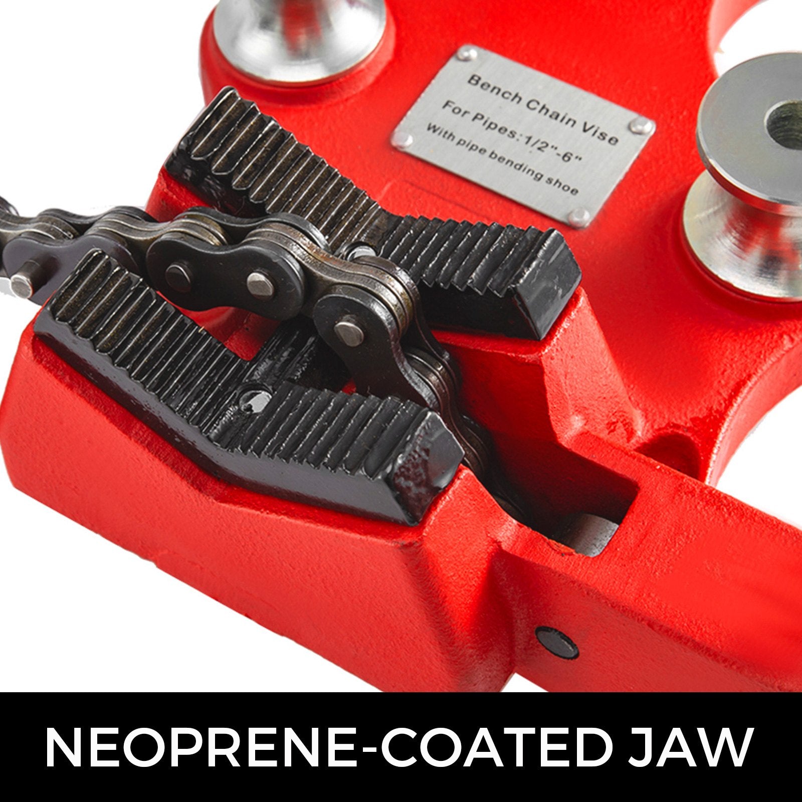 Bench Chain Vise Screw 1/8-5 Inch Pipe Heavy Duty Cast Iron with Crank Handle