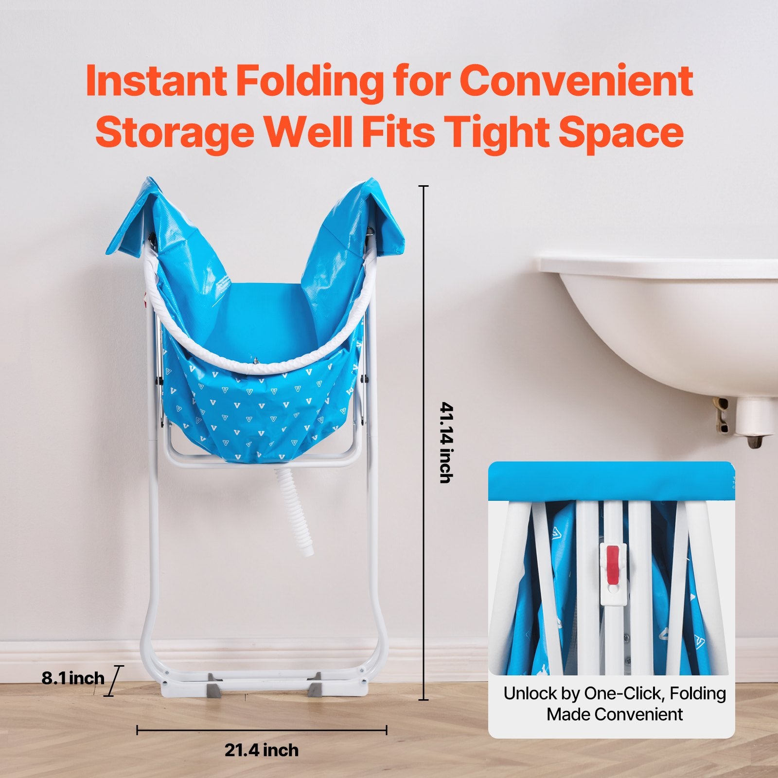 Portable Dog Bathtub Elevated Foldable Shower Station Small Medium DogsCats Blue