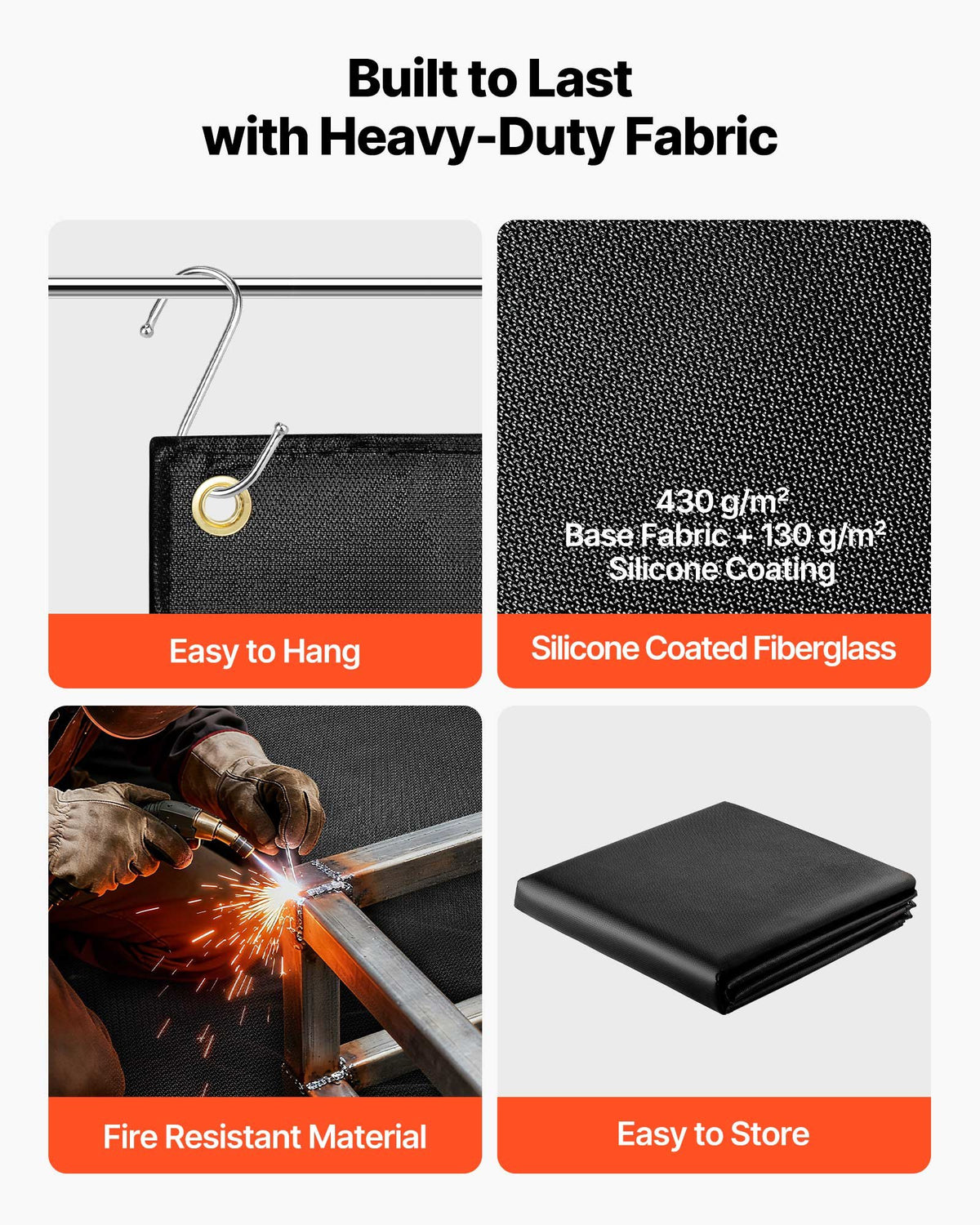 Welding Blanket 1829x2438mm Silicone Fiberglass, Flame Retardant Heat-Resistant