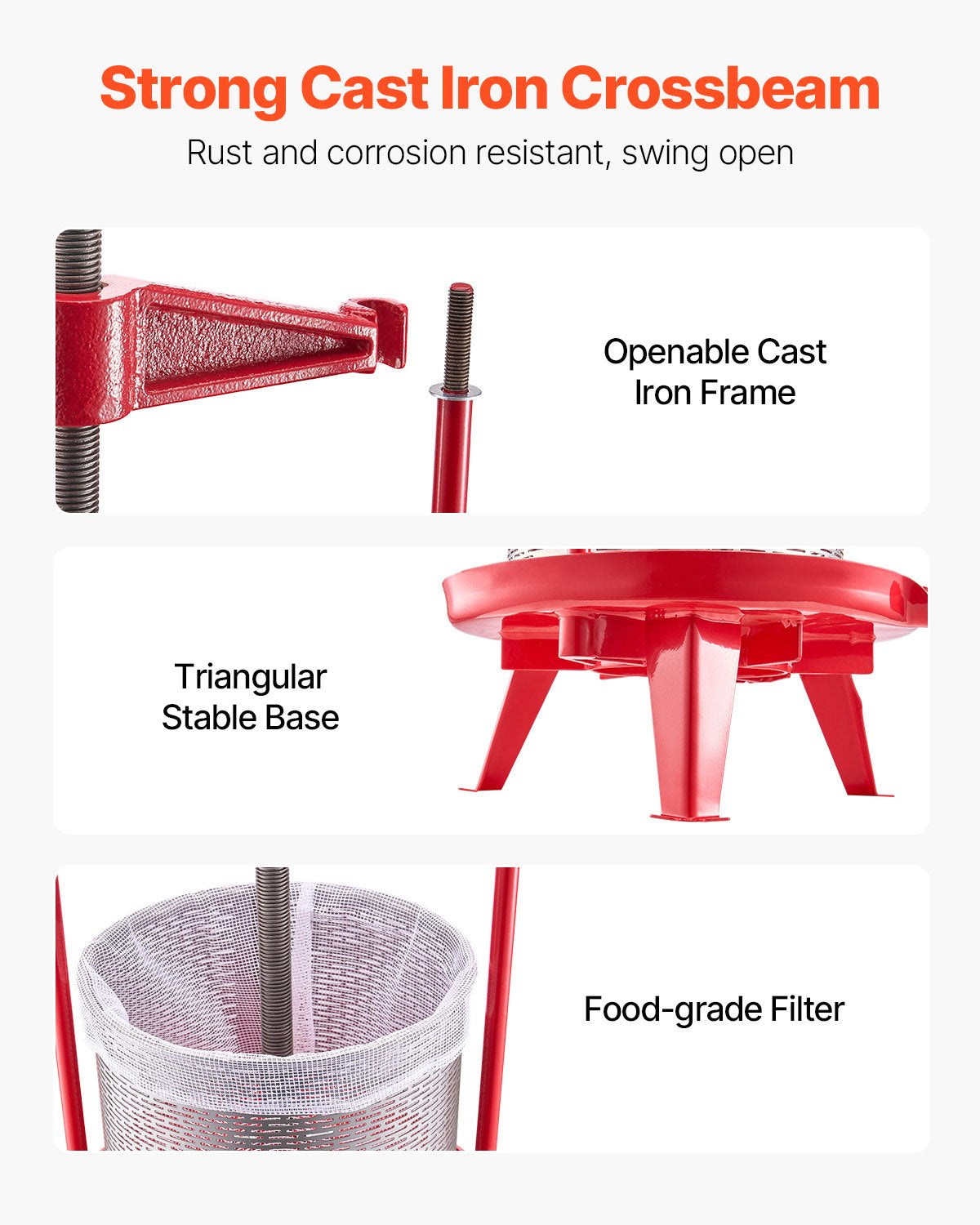 FruitWine PressStainless Basket14L 3.69 Gal Manual JuiceMaker THandle AppleGrape