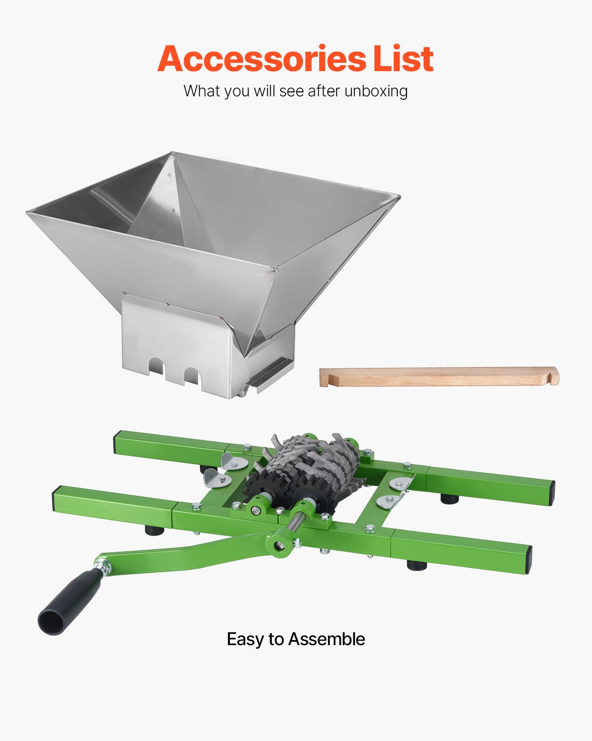 7L Fruit and Apple Crusher Manual Stainless Steel Grinder for Kitchen