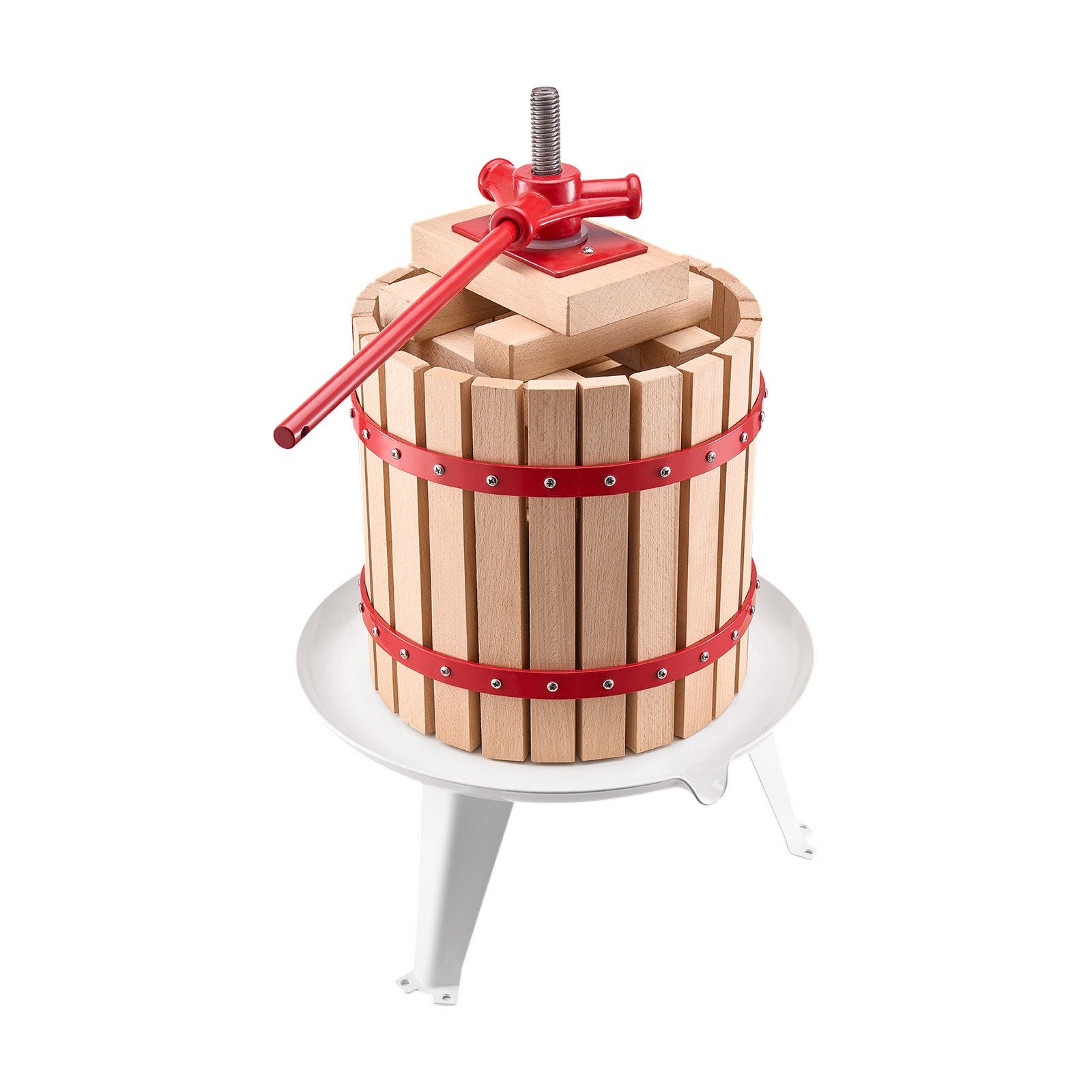 12L Fruit Wine Press Manual Solid Wood Juice Maker for Kitchen