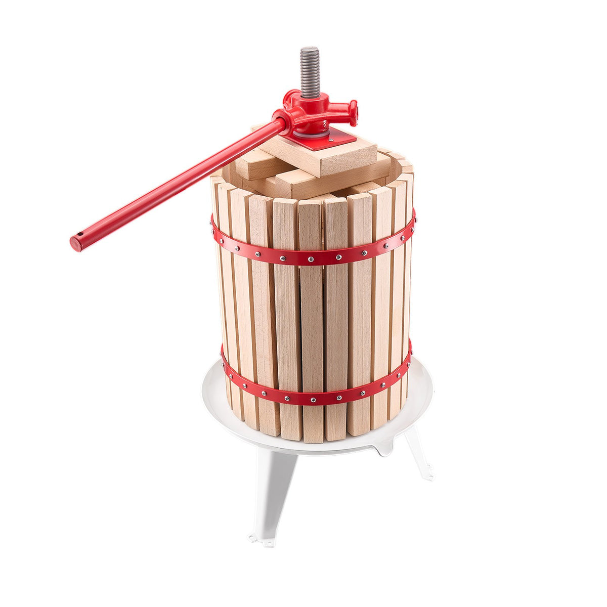 4.75 Gal/18L Fruit Wine Press Solid Wood Basket 8 Blocks Manual Juice Maker