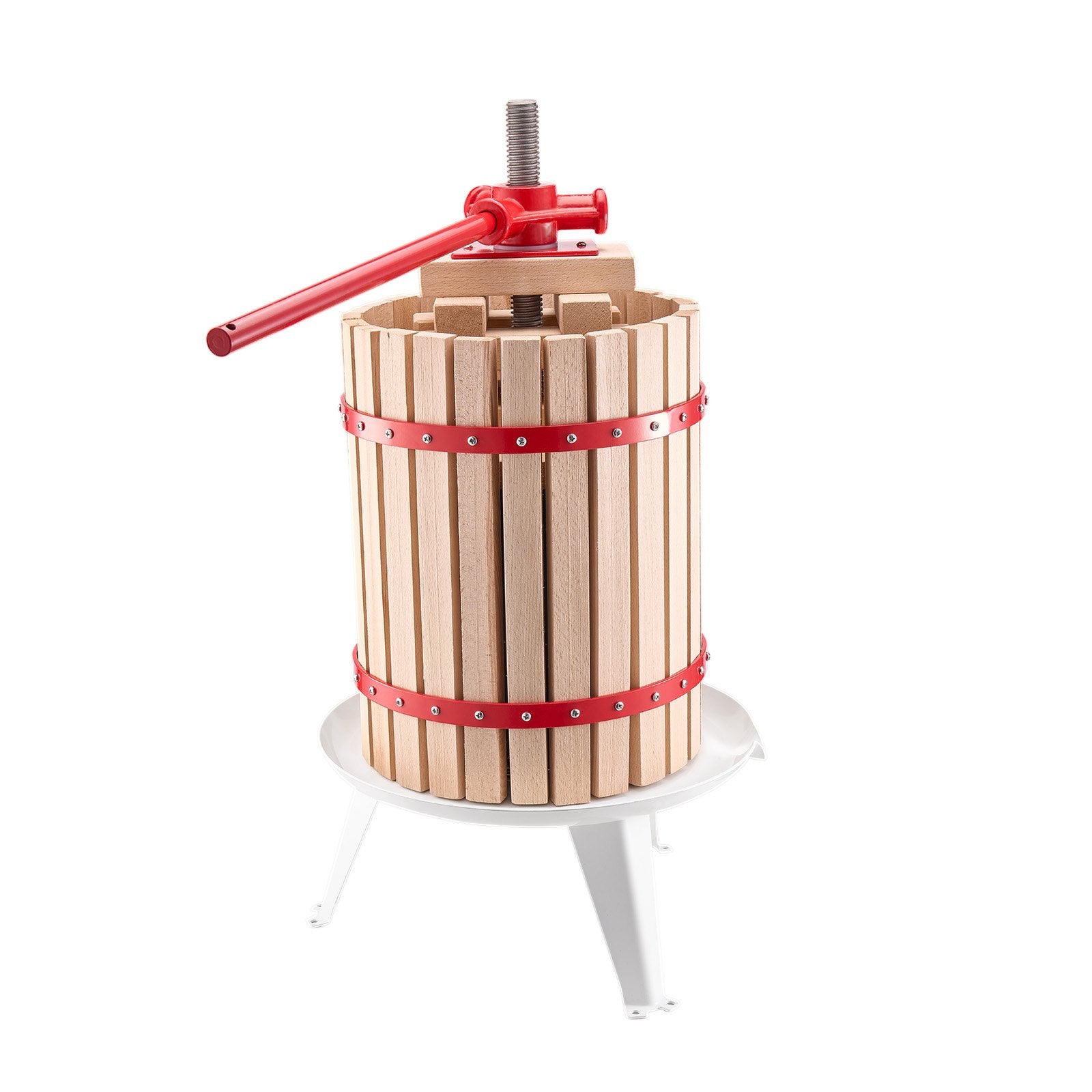 4.75 Gal/18L Fruit Wine Press Solid Wood Basket 8 Blocks Manual Juice Maker