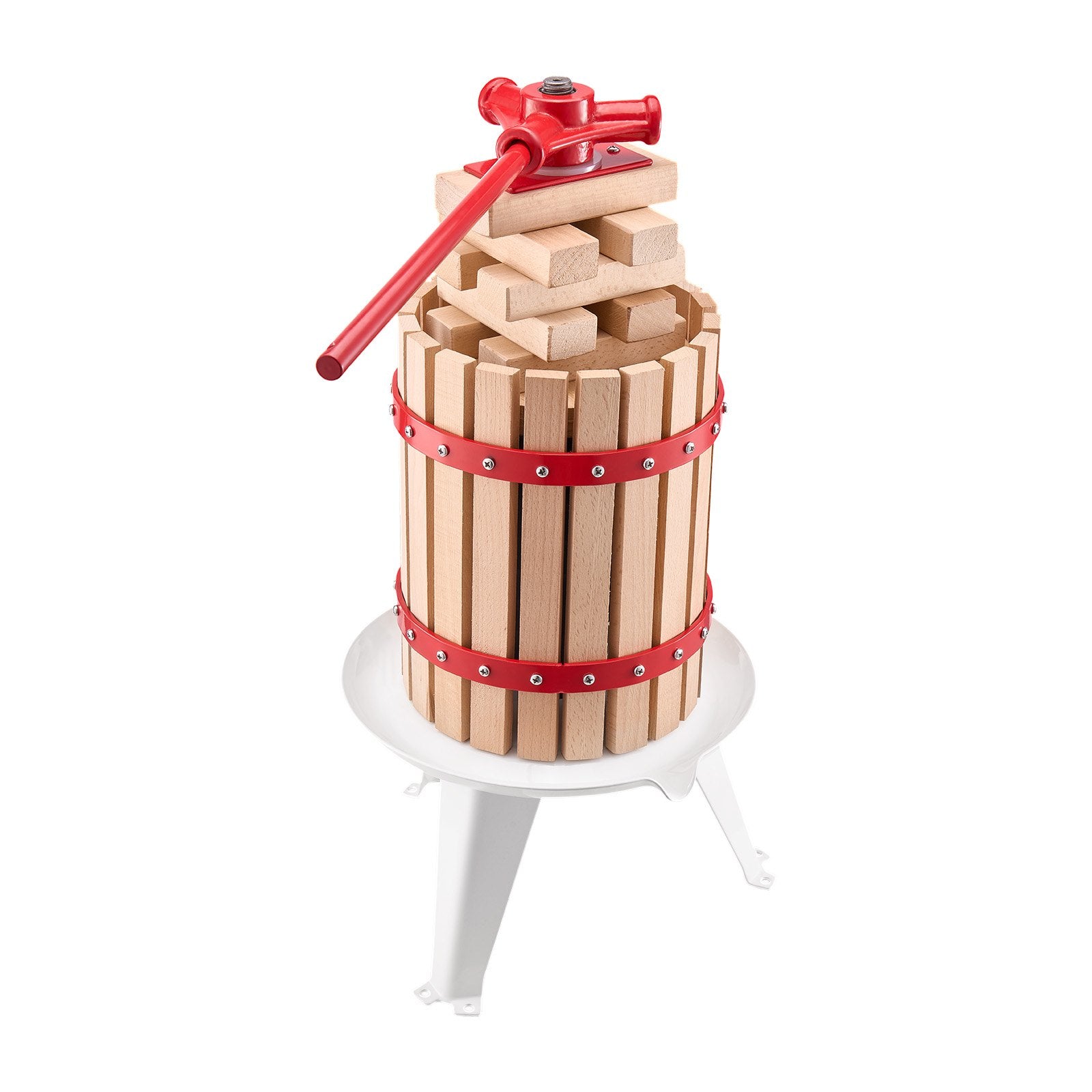 6L Fruit Wine Press Manual Solid Wood Juice Maker for Kitchen