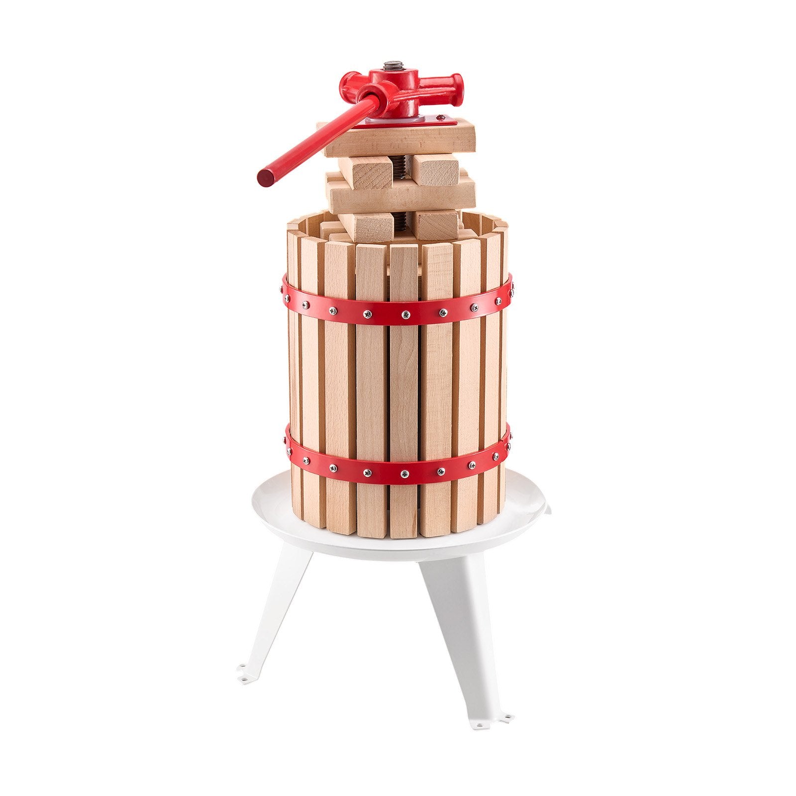 6L Fruit Wine Press Manual Solid Wood Juice Maker for Kitchen