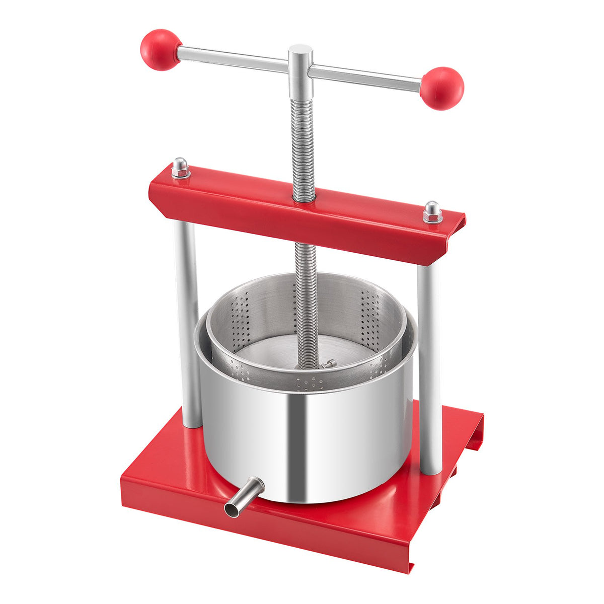 Fruit Wine Press Stainless Steel Manual Juice Cider Apple Grape T-Handle 3L