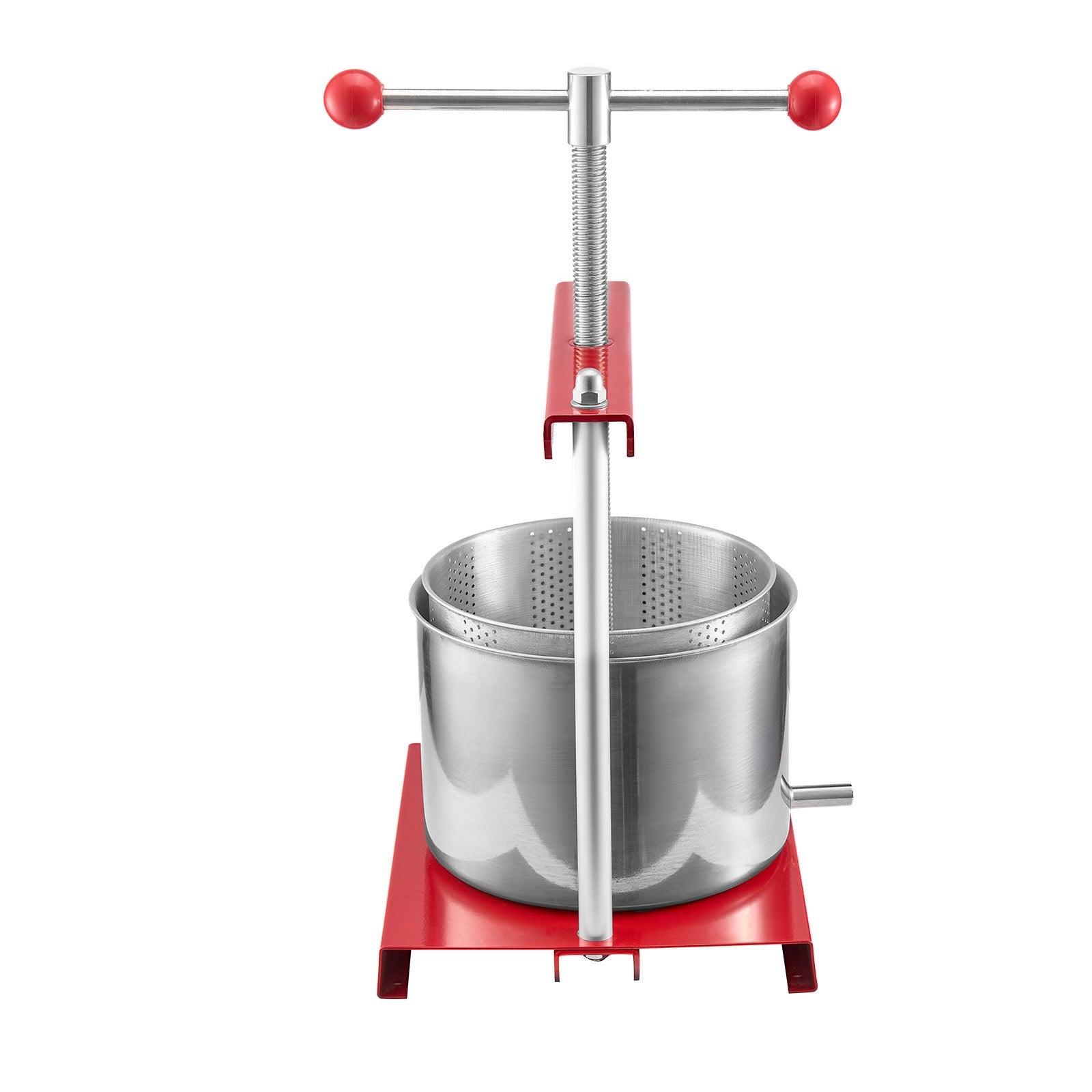 Fruit Wine Press Stainless Steel 6L 1.6 Gal Manual Juice Maker T-Handle