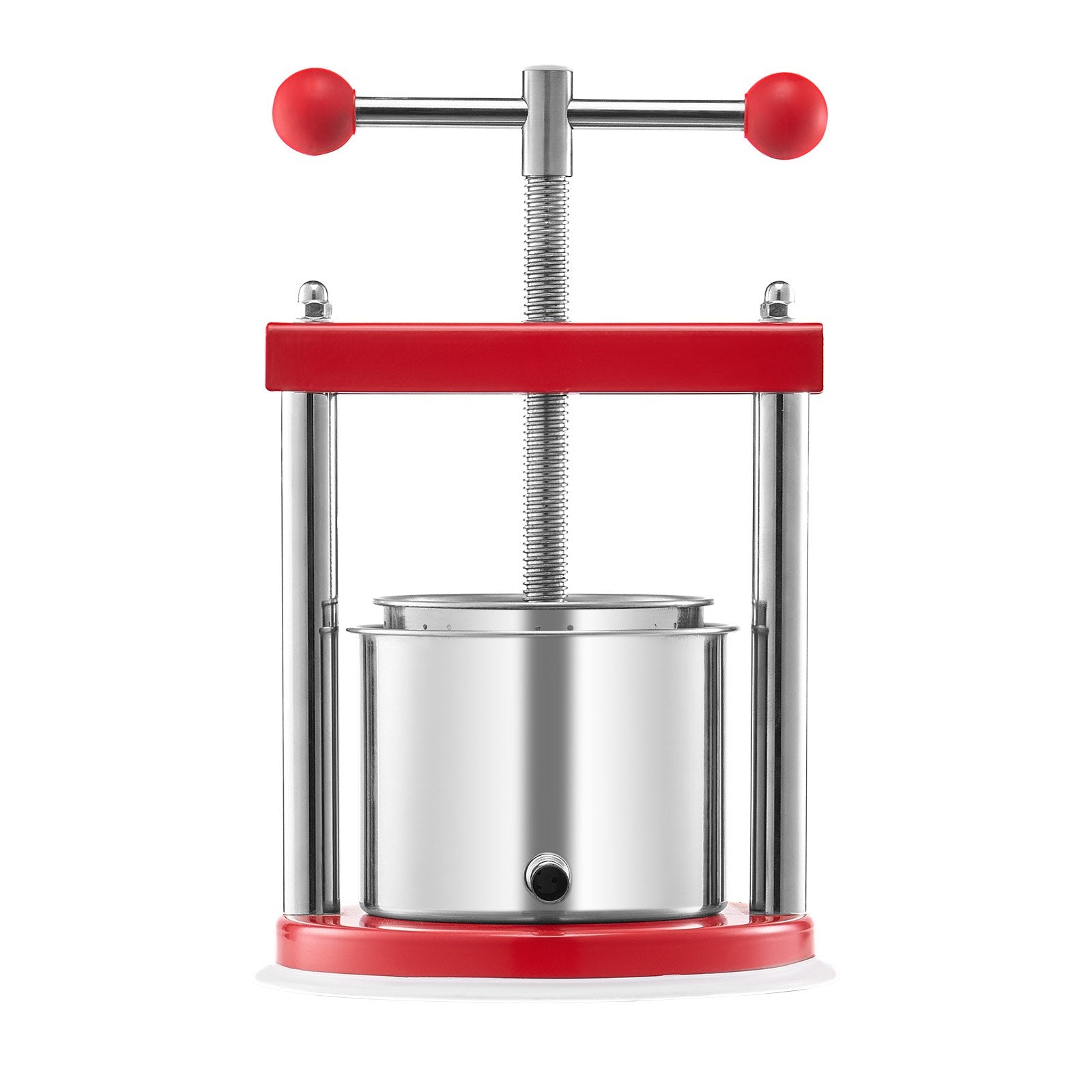 Fruit Wine Press Stainless Steel 6L 1.6 Gal Manual Juice Maker T-Handle