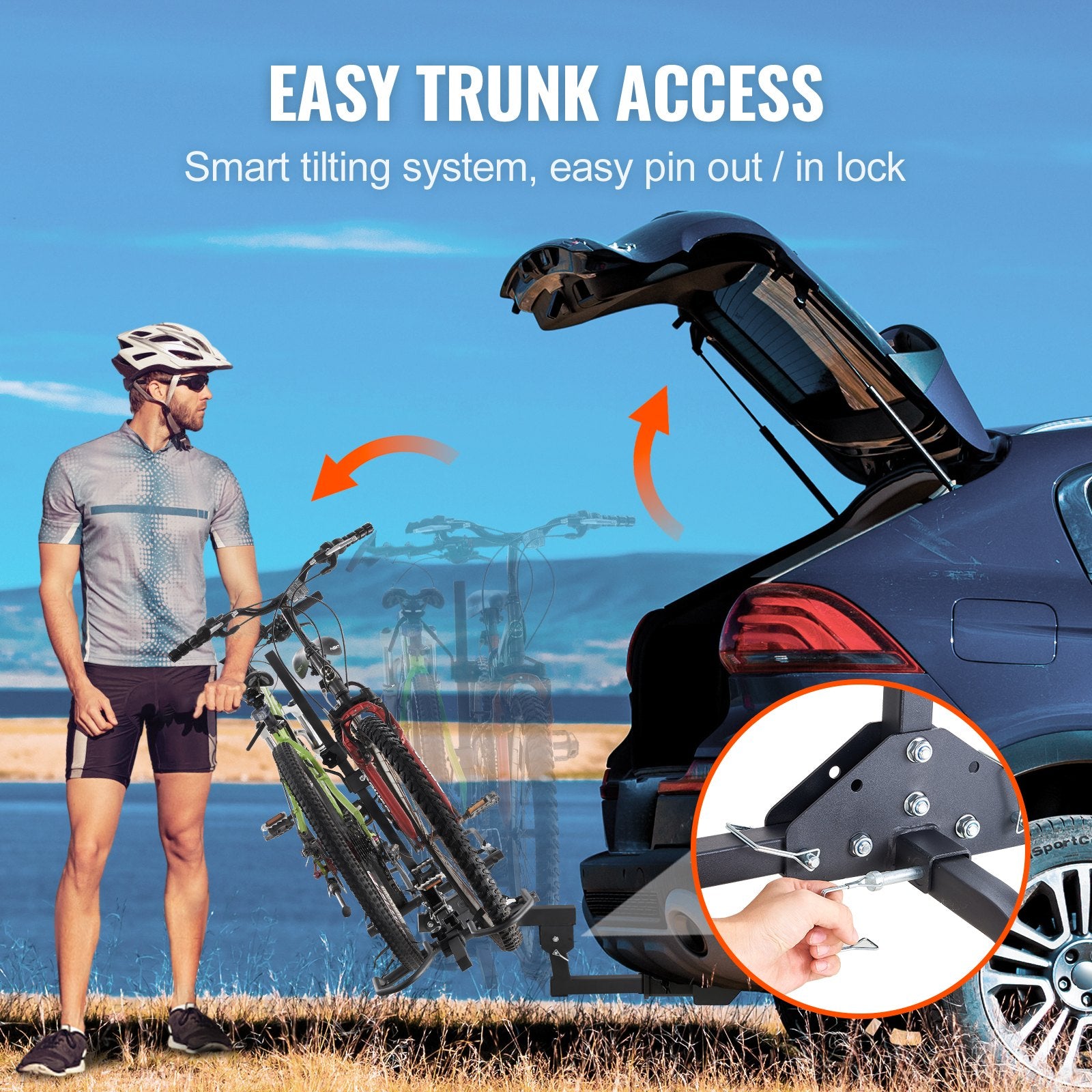 2-Bike Rack Hitch Mount 160lbs Folding Carrier for Car Truck SUV