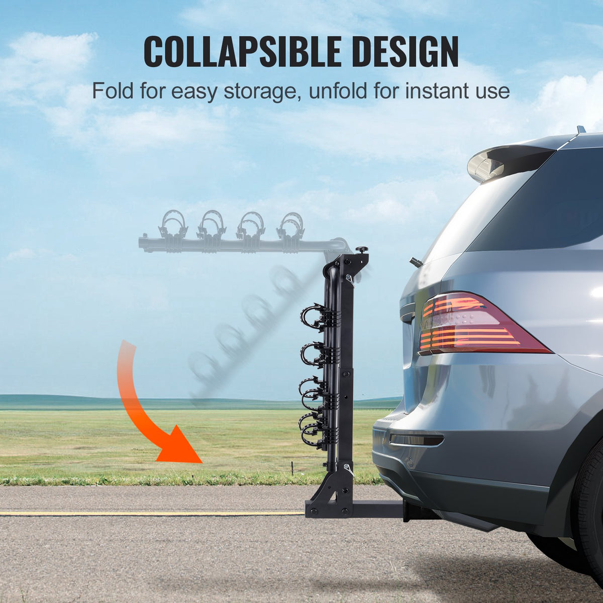 4 Bike Rack Hitch Mount Folding Swing Down Bicycle Carrier Car Truck SUV
