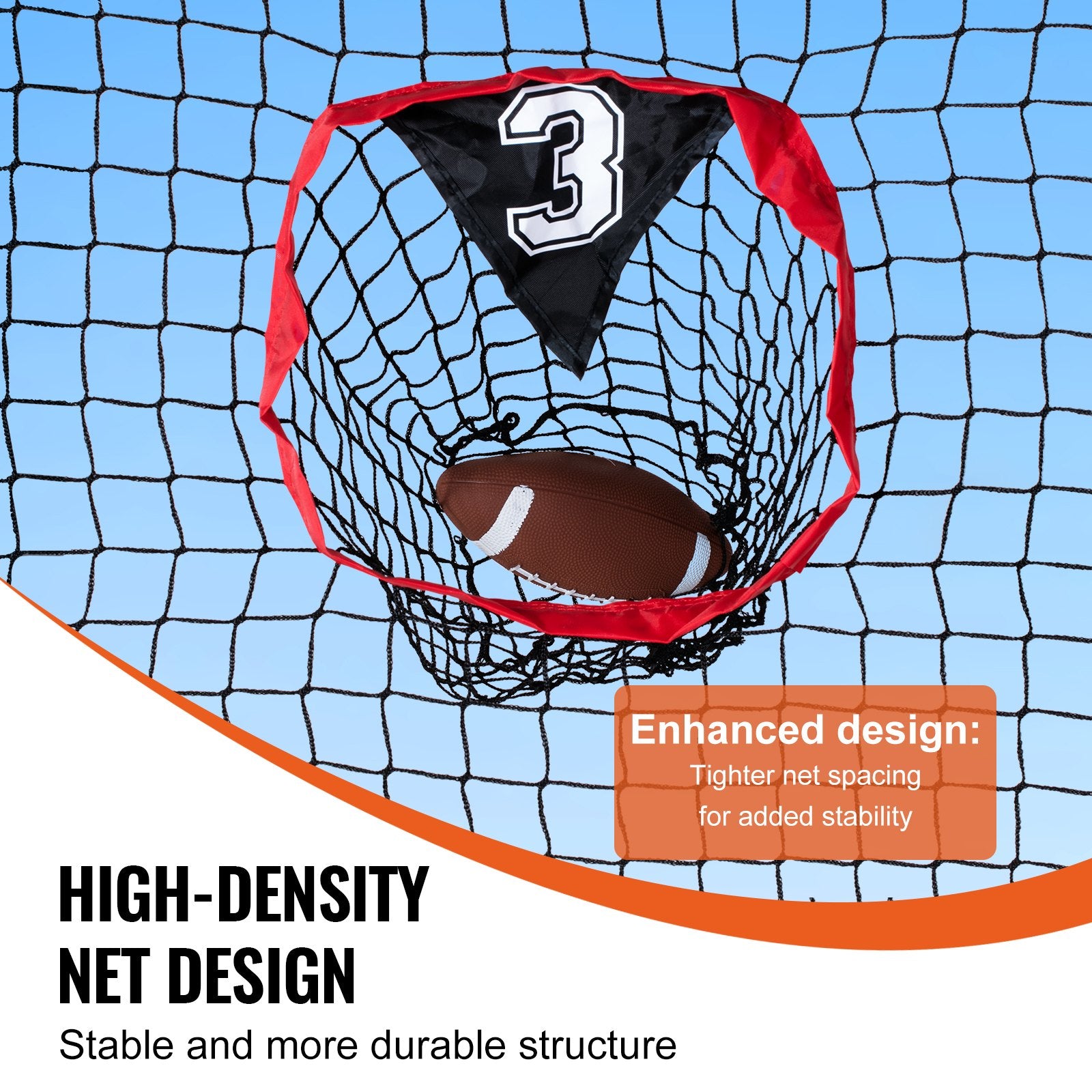8 x 8 ft Football Trainer Throwing Net with 5 Target Pockets