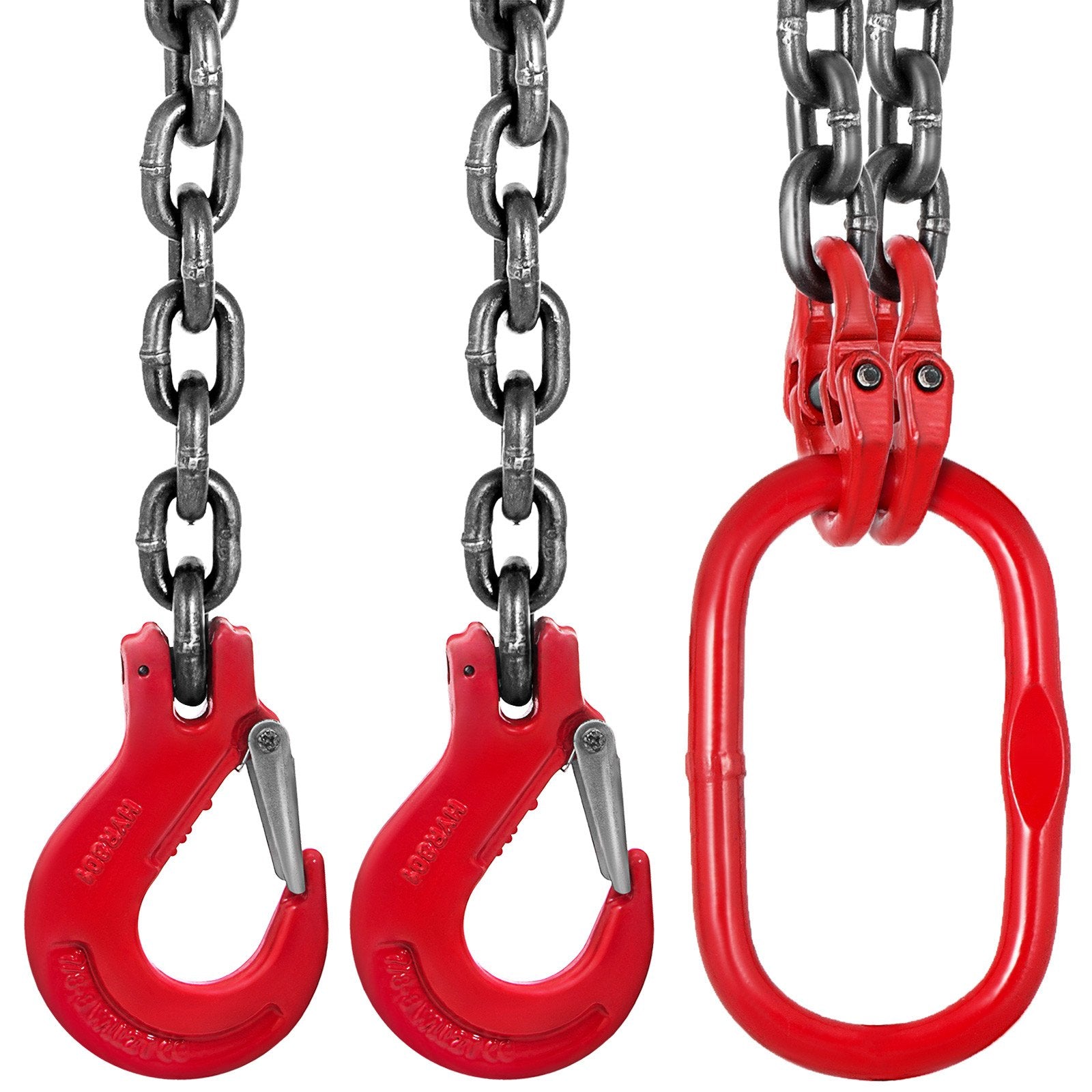 10mm x 150cm Chain Sling G80 2-Leg Lifting Chain with Hooks 5 Ton Capacity