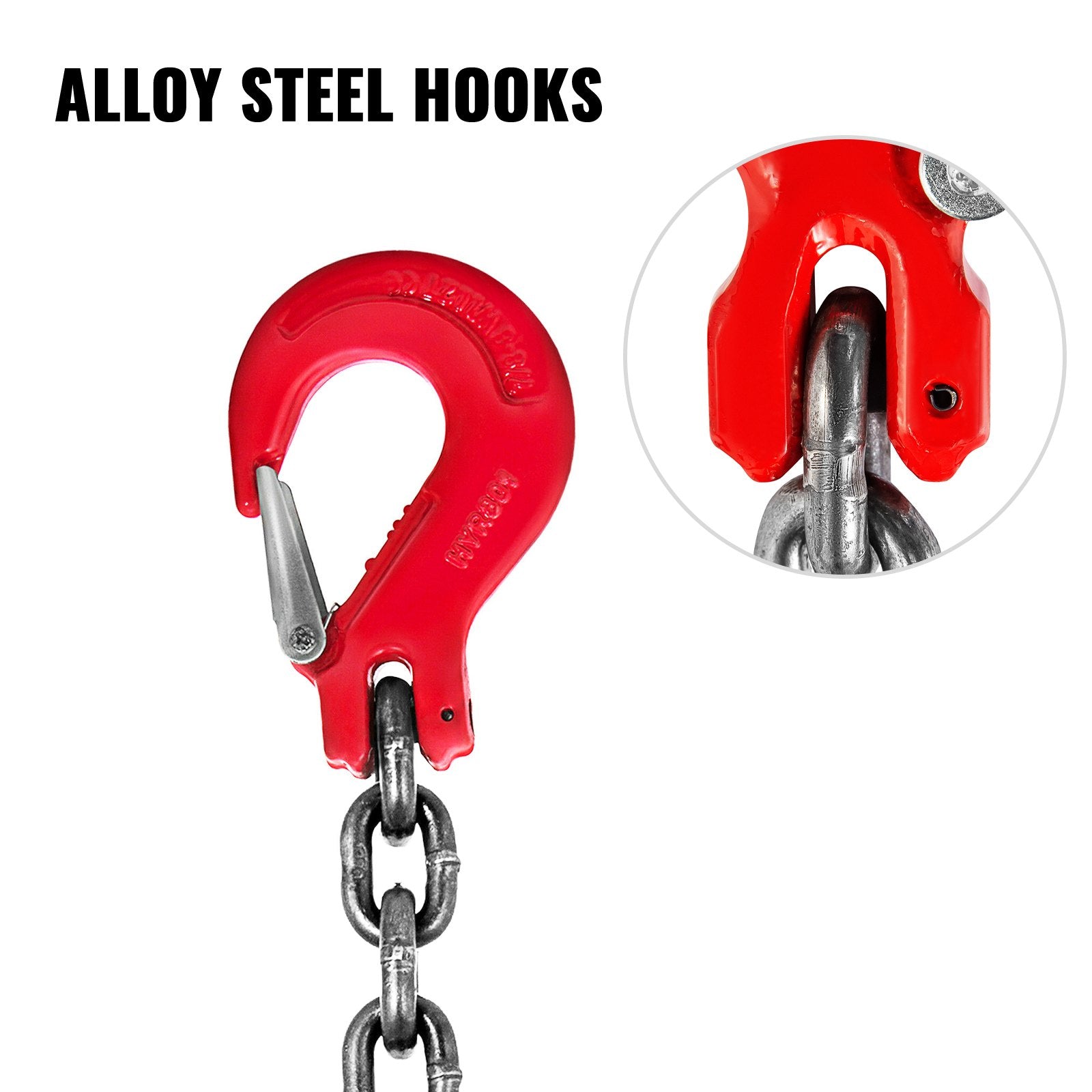 8mm x 1m Chain Sling G80 4-Leg Lifting Chain with Hooks 5 Ton Capacity