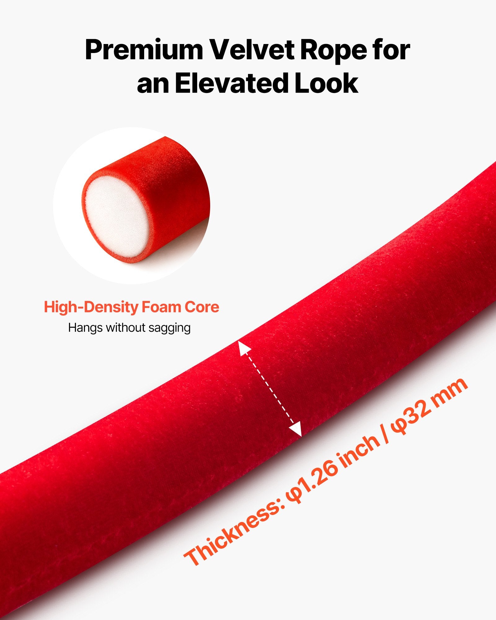 Stanchion Ropes 2Pc Red Velvet 1.5m Crowd Control Gold Hooks Queue Barrier Event