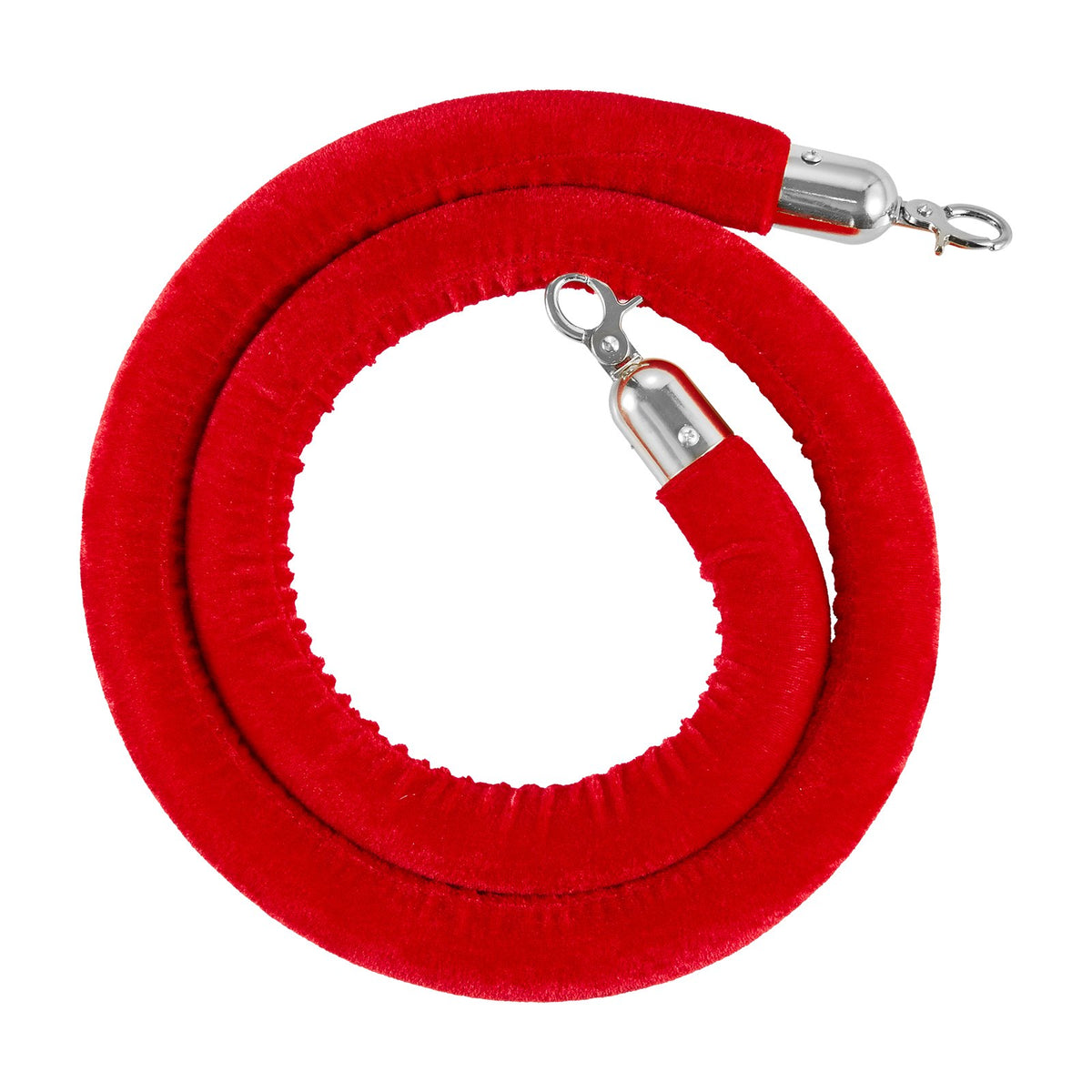Stanchion Ropes 4Pcs Red Velvet 1.5m Crowd Control Slvr Hooks Q Barrier Event