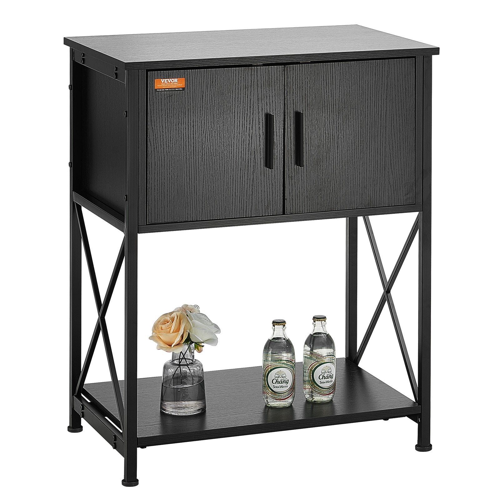 Aquarium Stand 20 Gallon Fish Tank Steel MDF Stand Storage Cabinet Black