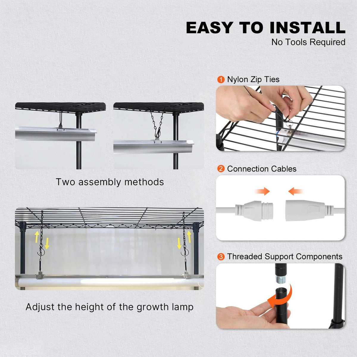 Plant Stand with Grow Light 4 Tiers 180W Metal Shelf 3 Modes Timer 75x35x150cm
