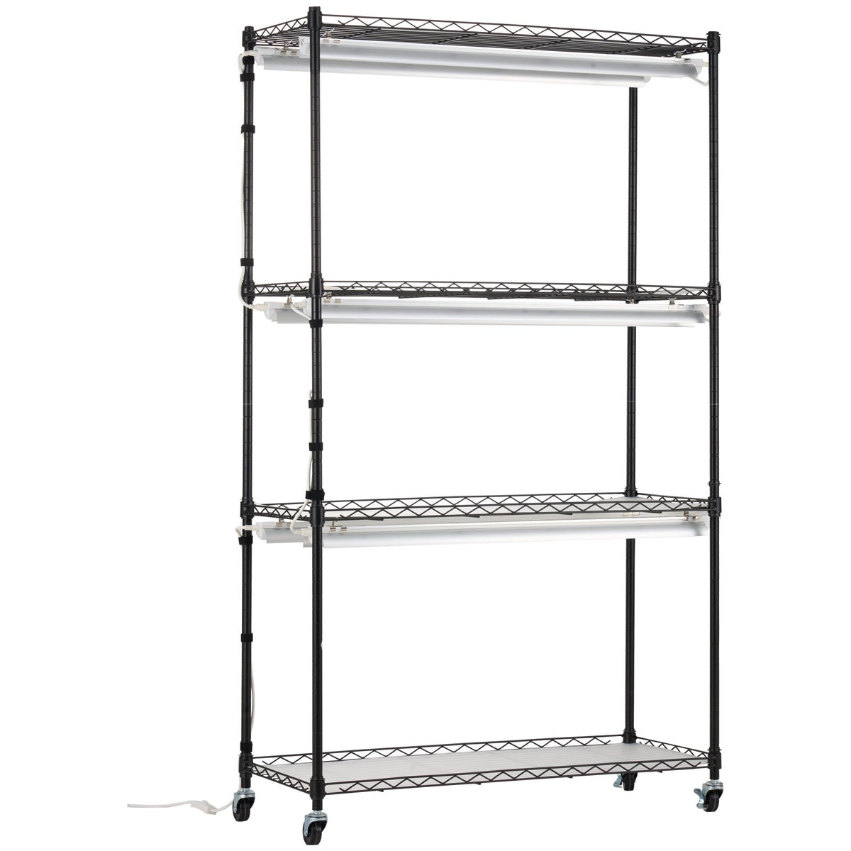 Plant Stand with Grow Light 4 Tiers 180W Metal Shelf 3 Modes Timer 75x35x150cm