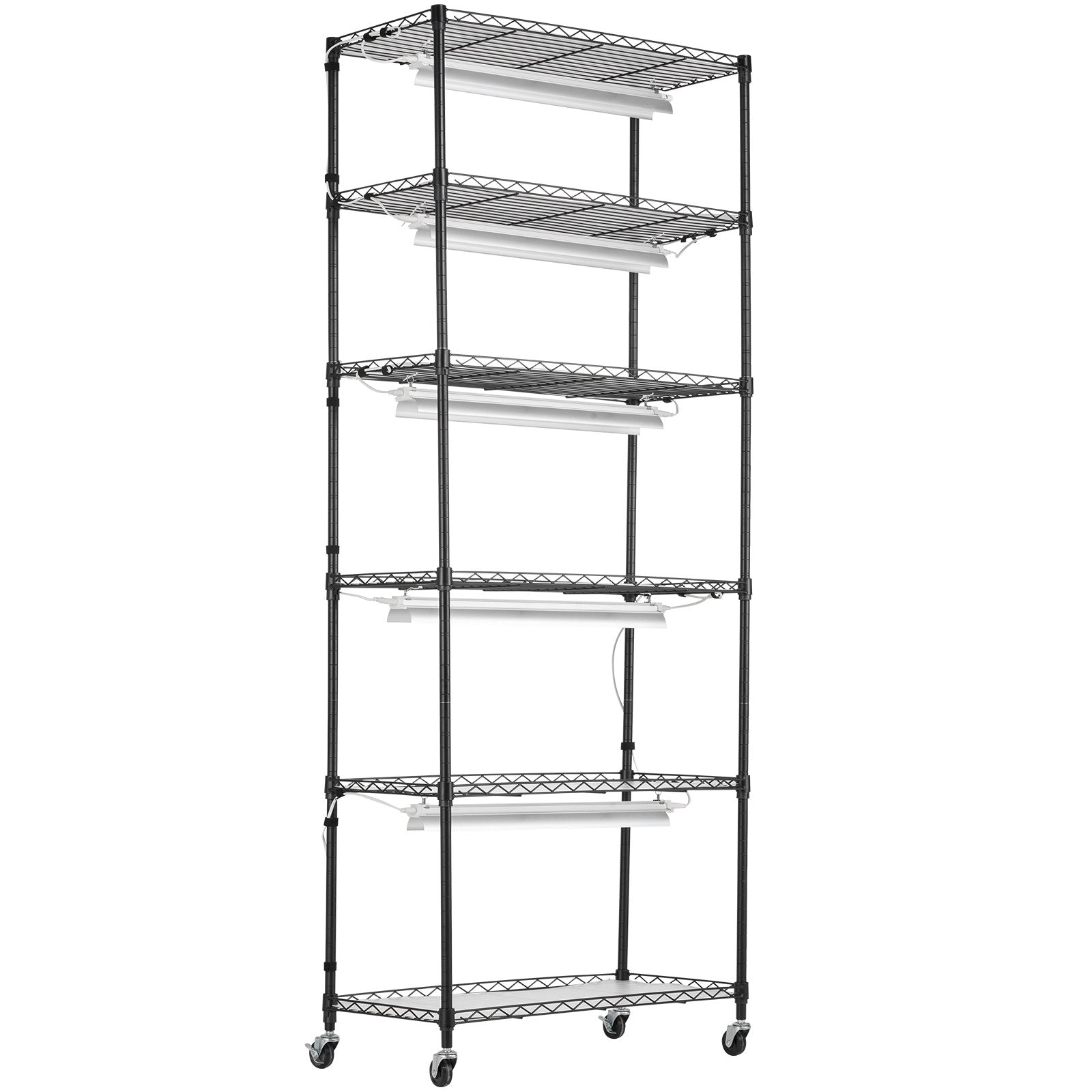 Plant Stand with Grow Light 6-Tier Shelf 150W Full Spectrum Light with Timer