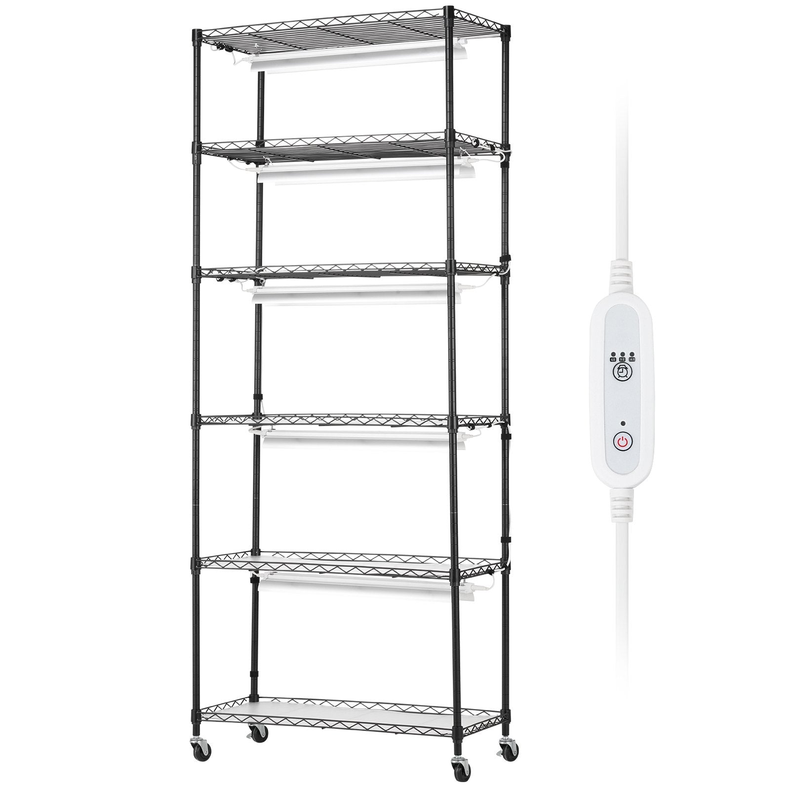 Plant Stand with Grow Light 6-Tier Shelf 150W Full Spectrum Light with Timer