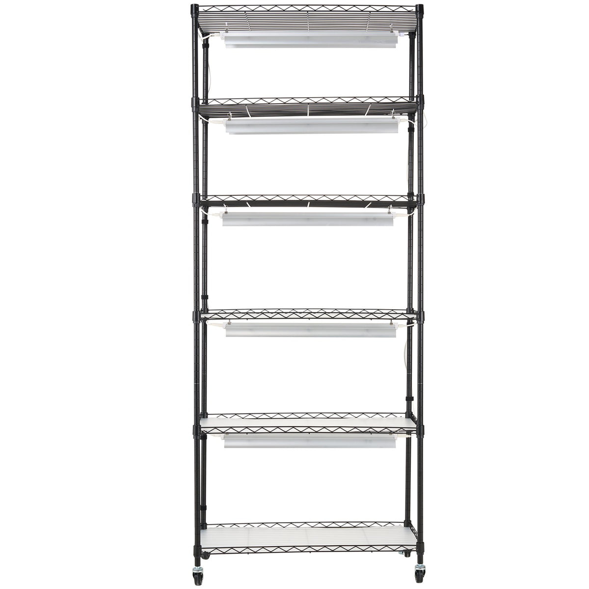 Plant Stand with Grow Light 6 Tiers 192W DIY Metal Shelf with Adjustable Rack