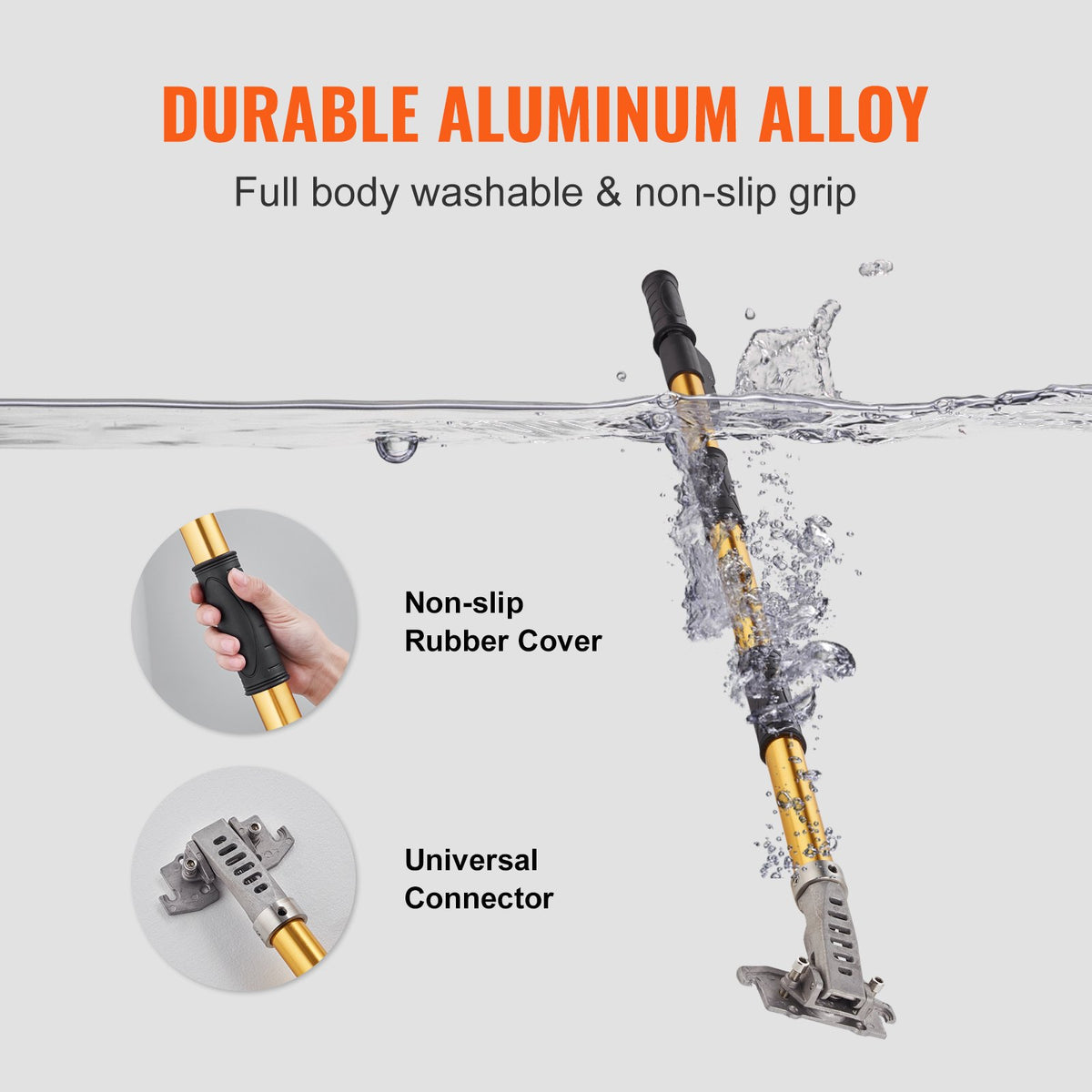 Drywall Flat Box Handle 40''–64'' Adjustable Aluminum Finishing Extension Handle