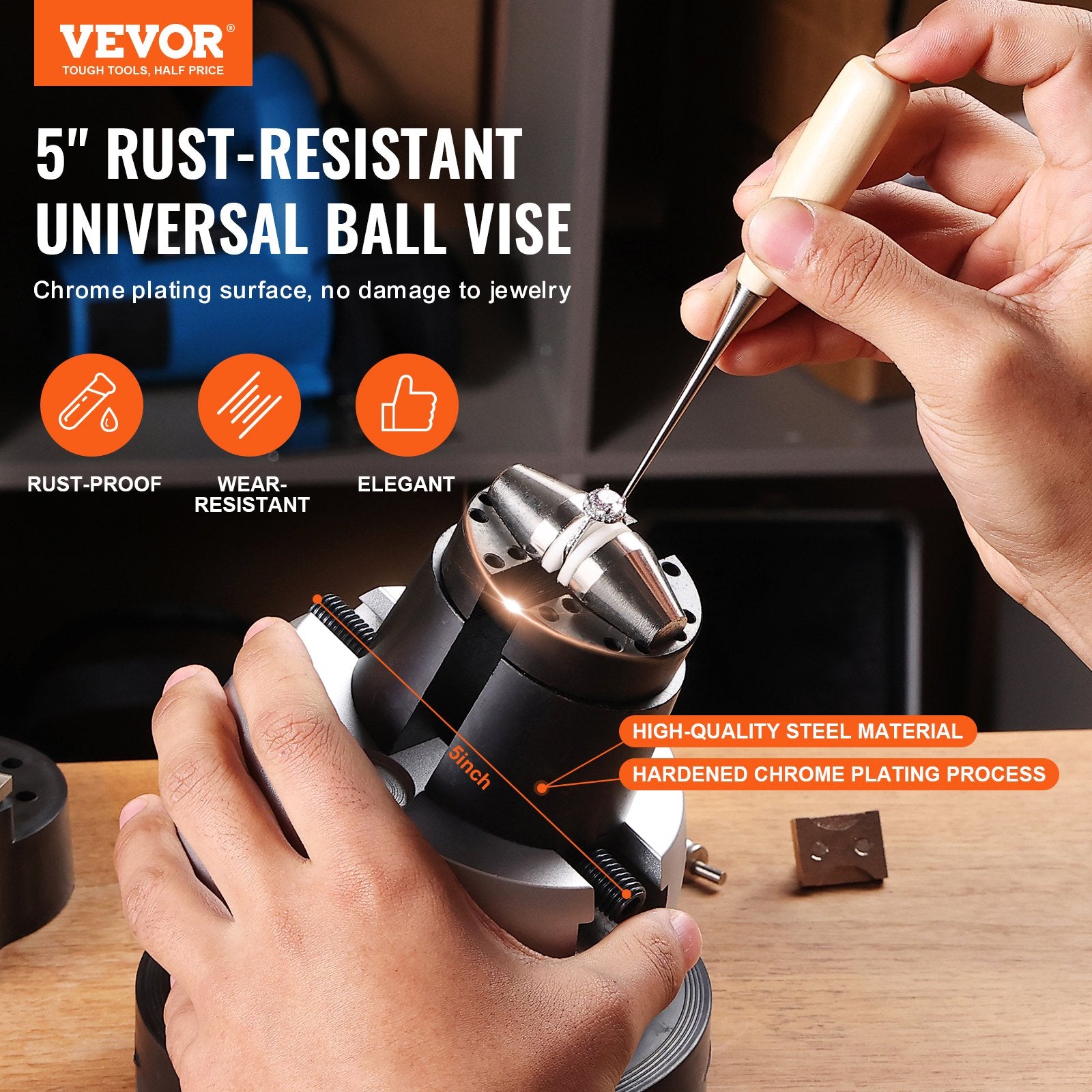 Engraving Block 5in Ball Vise Jewelry Engraving with 34PCS Attachments Base
