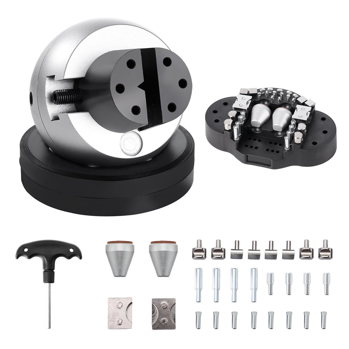 Engraving Block 5in Ball Vise Jewelry Engraving with 34PCS Attachments Base