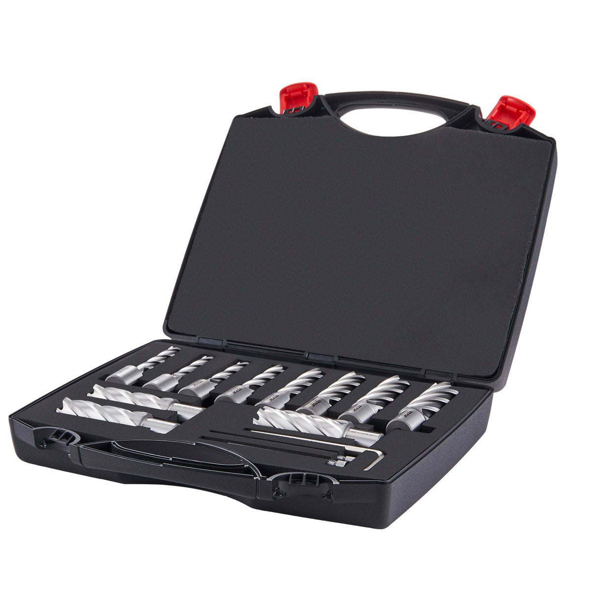 Annular Cutter Set 13Pcs Weldon Shank Mag Drill Bits 2in Depth HSS with Case