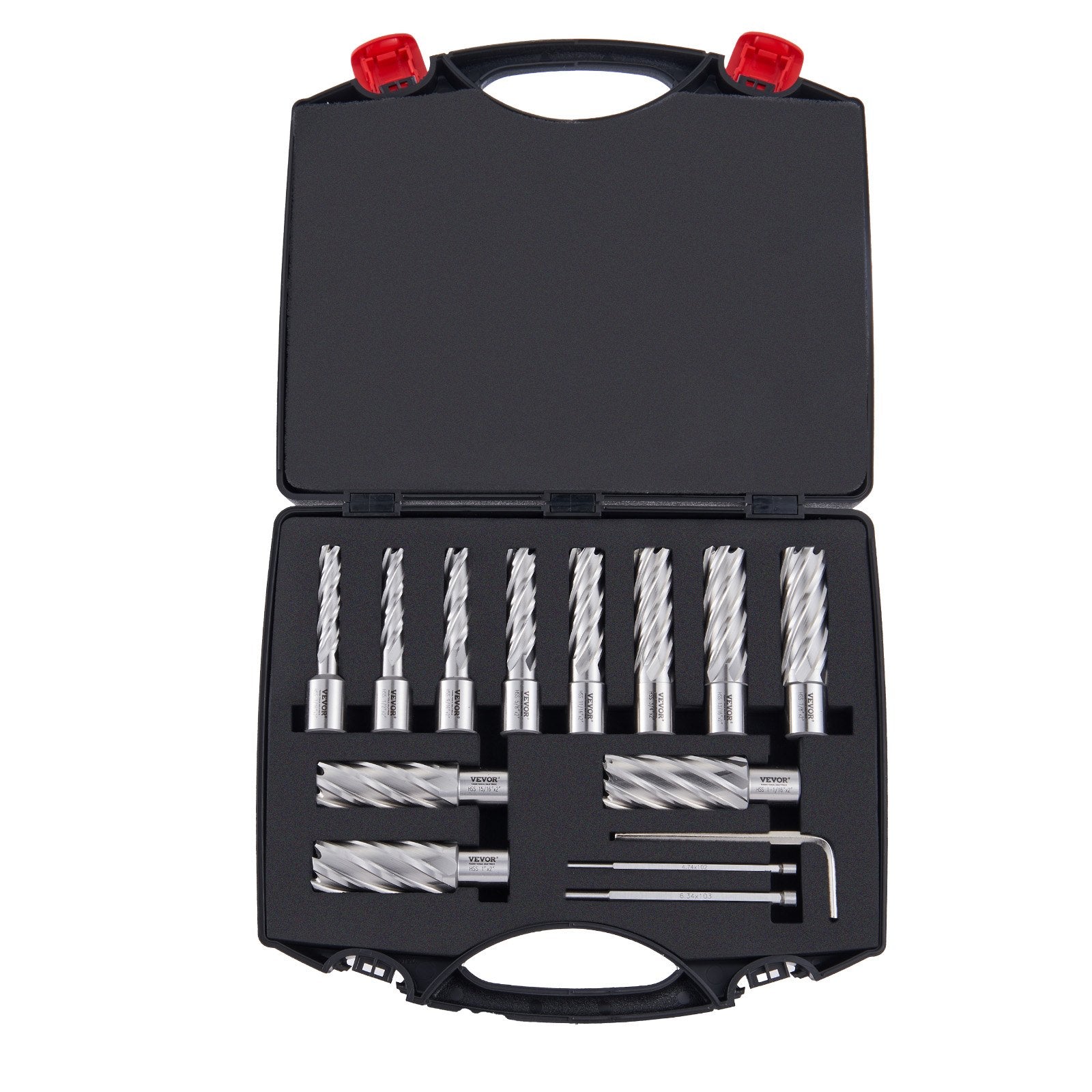 Annular Cutter Set 13Pcs Weldon Shank Mag Drill Bits 2in Depth HSS with Case