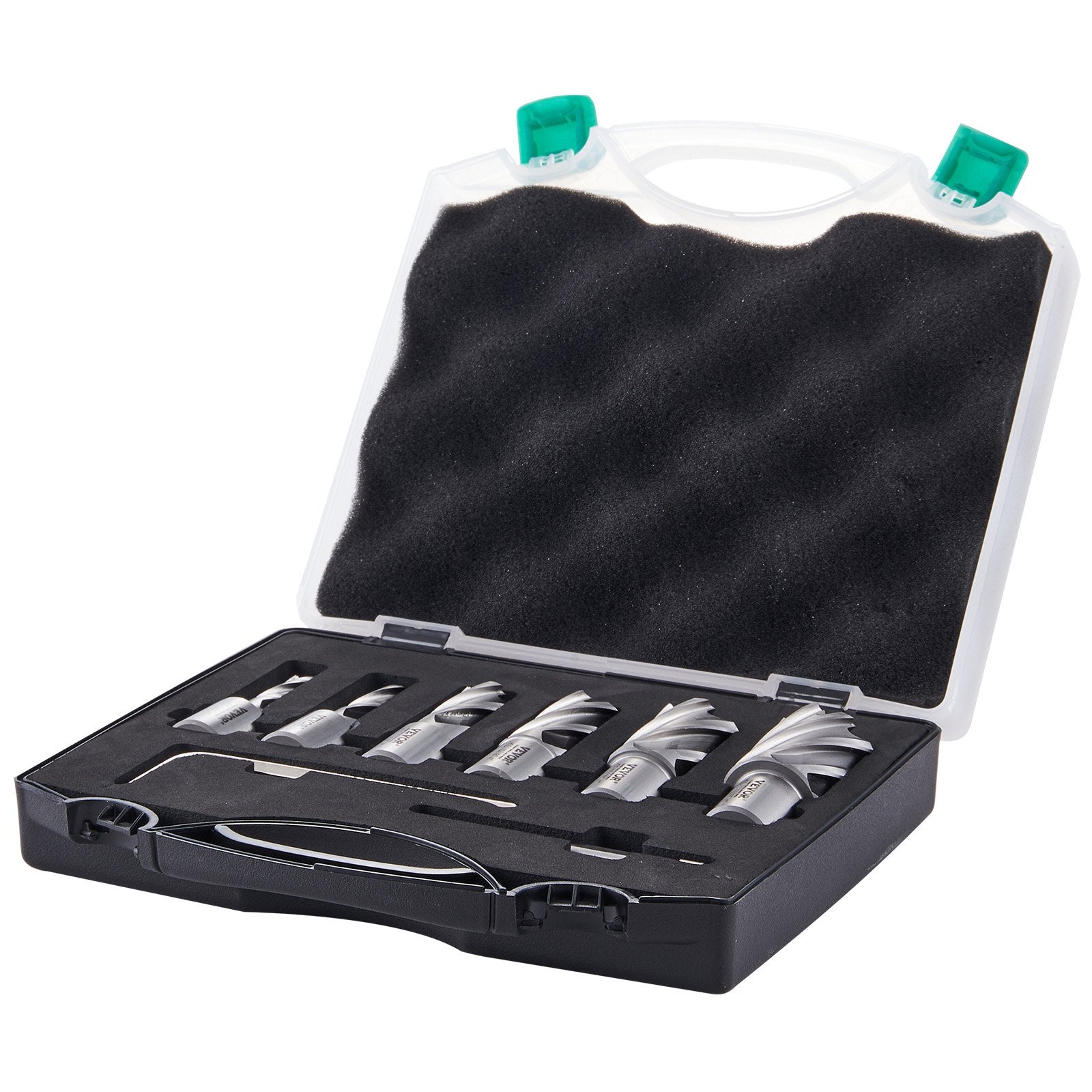 Annular Cutter Set 6pcs Weldon Shank 1in Depth 1/2-1-1/16in M2AL HSS Pilot
