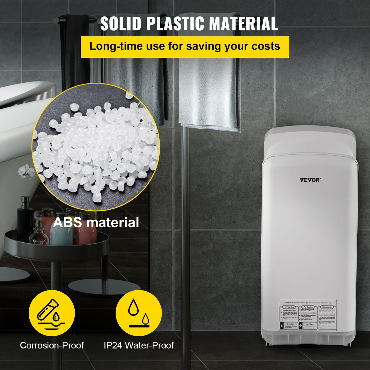 Hand Dryer Jet Blade Automatic High Speed Washroom White