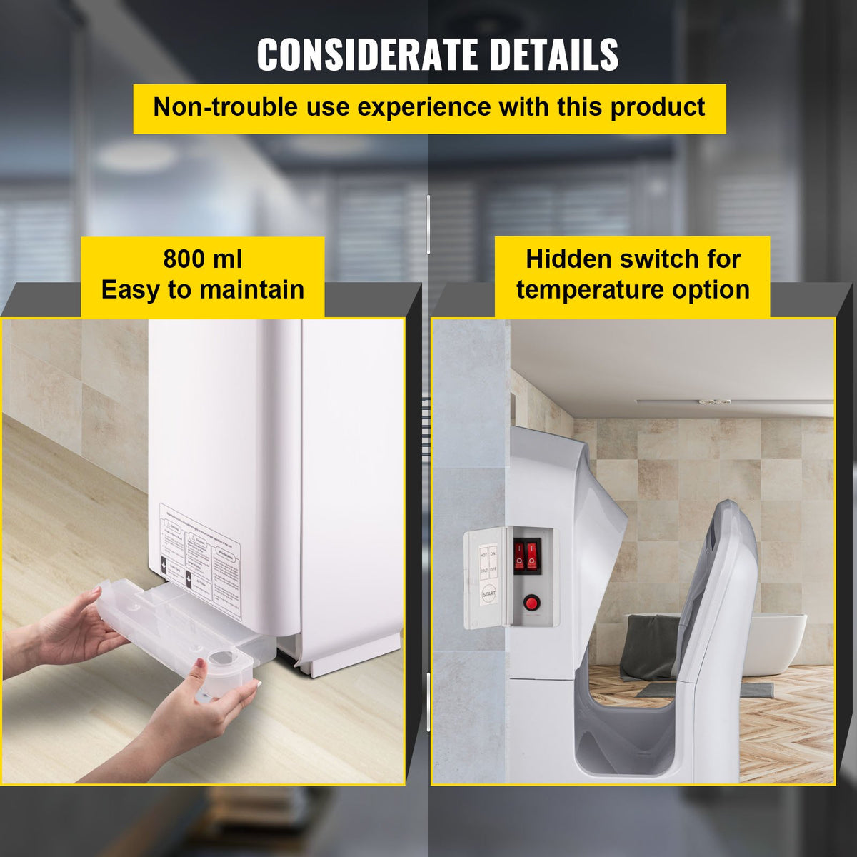 Hand Dryer Jet Blade Automatic High Speed Washroom White