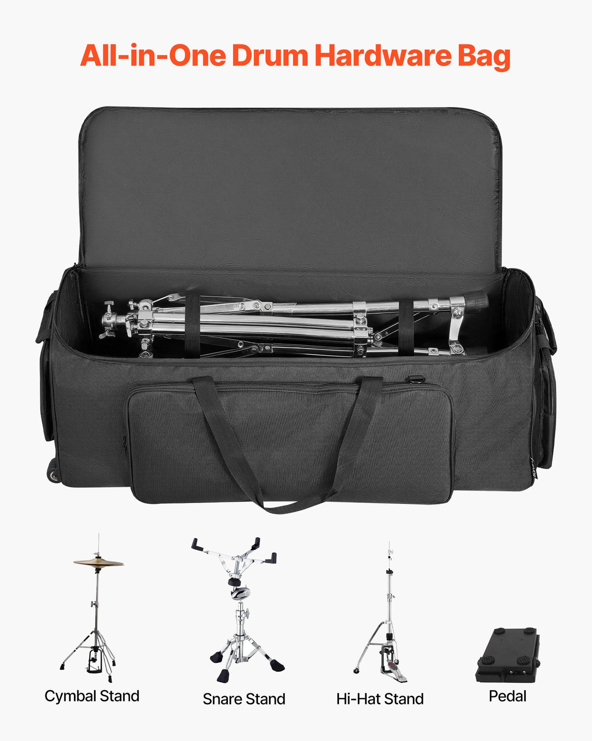 Padded Drum Bag and Drum Hardware Carry Case Set for Drum Protection