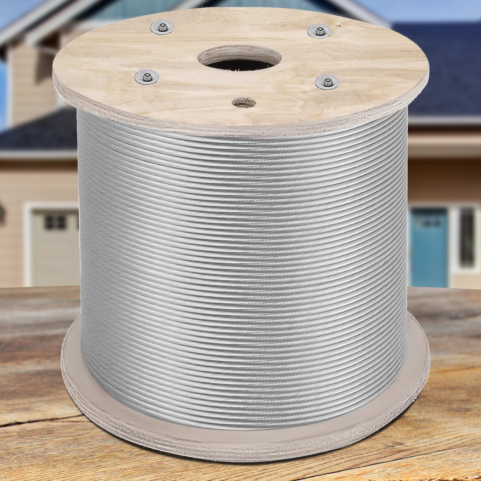 Stainless Steel Cable 6.4mm 61m 7x19 Wire Rope Marine Grade for Deck Rail Fence