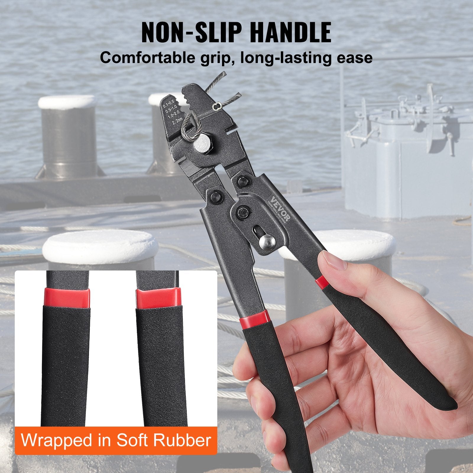 Crimping Tool Up To 2.2mm Wire Rope with Cutter 160pcs Aluminum Buckles Teflon