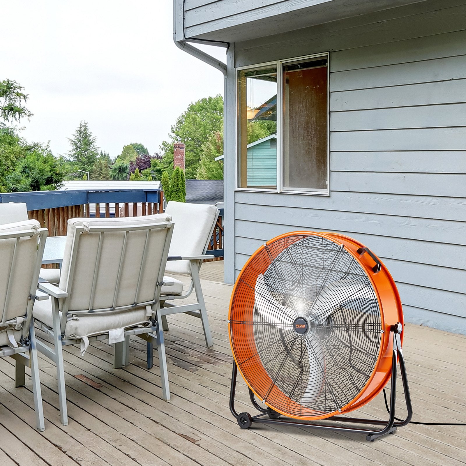 Drum Fan, 30 Inch High Velocity Industrial Floor Fan 3-Speed 13000CFM Adjustable