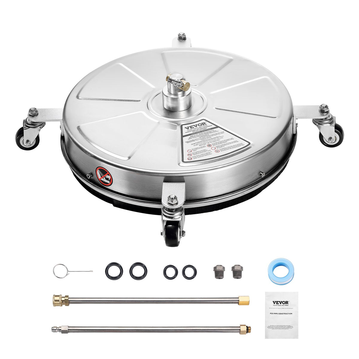 18in Pressure Washer Surface Cleaner Stainless Steel 4 Wheels 4000 PSI