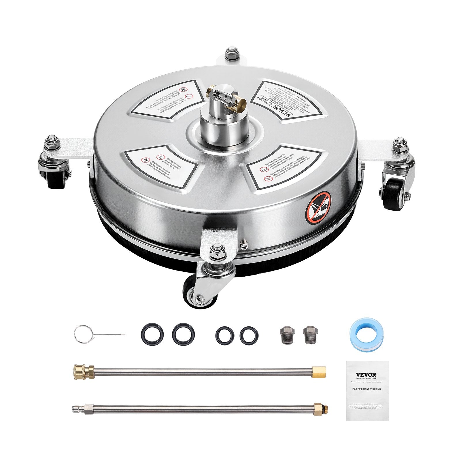 Pressure Washer Surface Cleaner 14 Inch Stainless Steel 4000PSI 4 Nozzles