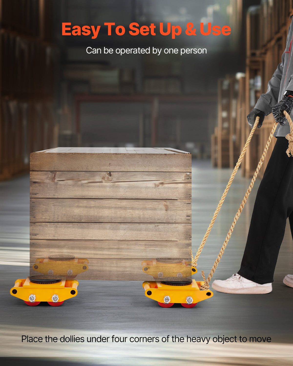 Machinery Skate Dolly Machinery Mover 13200lbs/6T Carbon Steel 4 PU Wheels