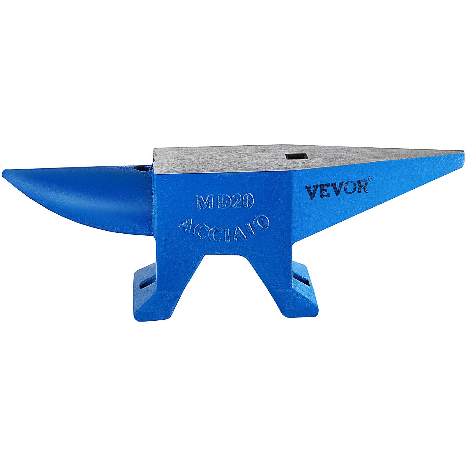 Single Horn Anvil 44lbs, Blacksmith Forge Tool with Round & Square Hole for Metalsmiths