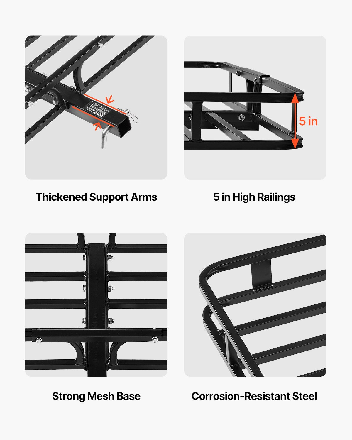 Hitch Cargo Carrier 53x19x5" 500lbs Stabilizer Straps Cargo Net SUVs